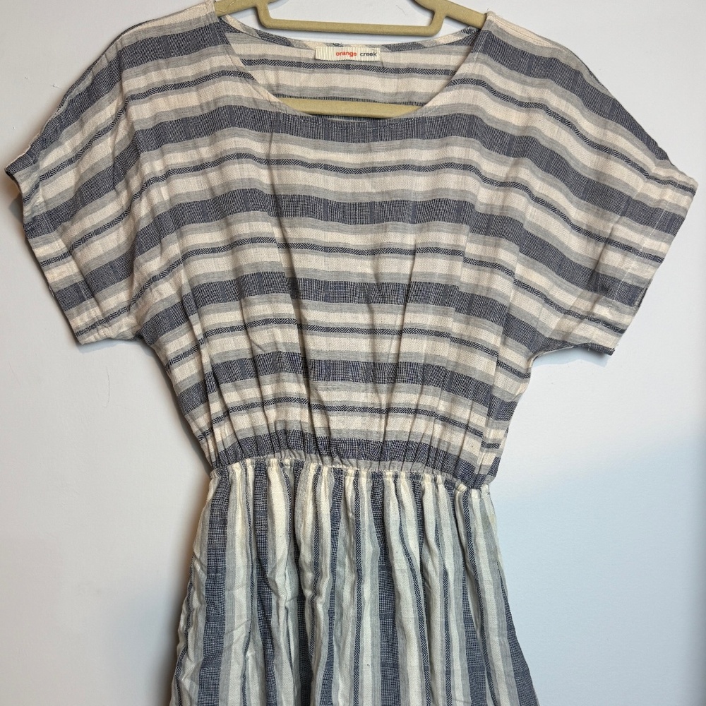 Orange Creek Striped Cotton Midi Dress – Size Small